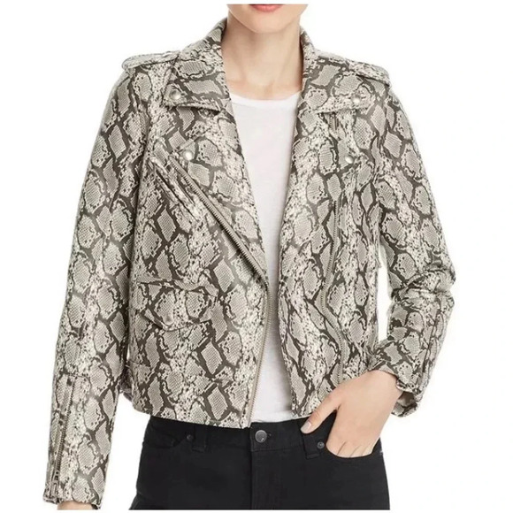 BLANKNYC Snake Print Faux-Leather Moto Jacket - Picture 3 of 10